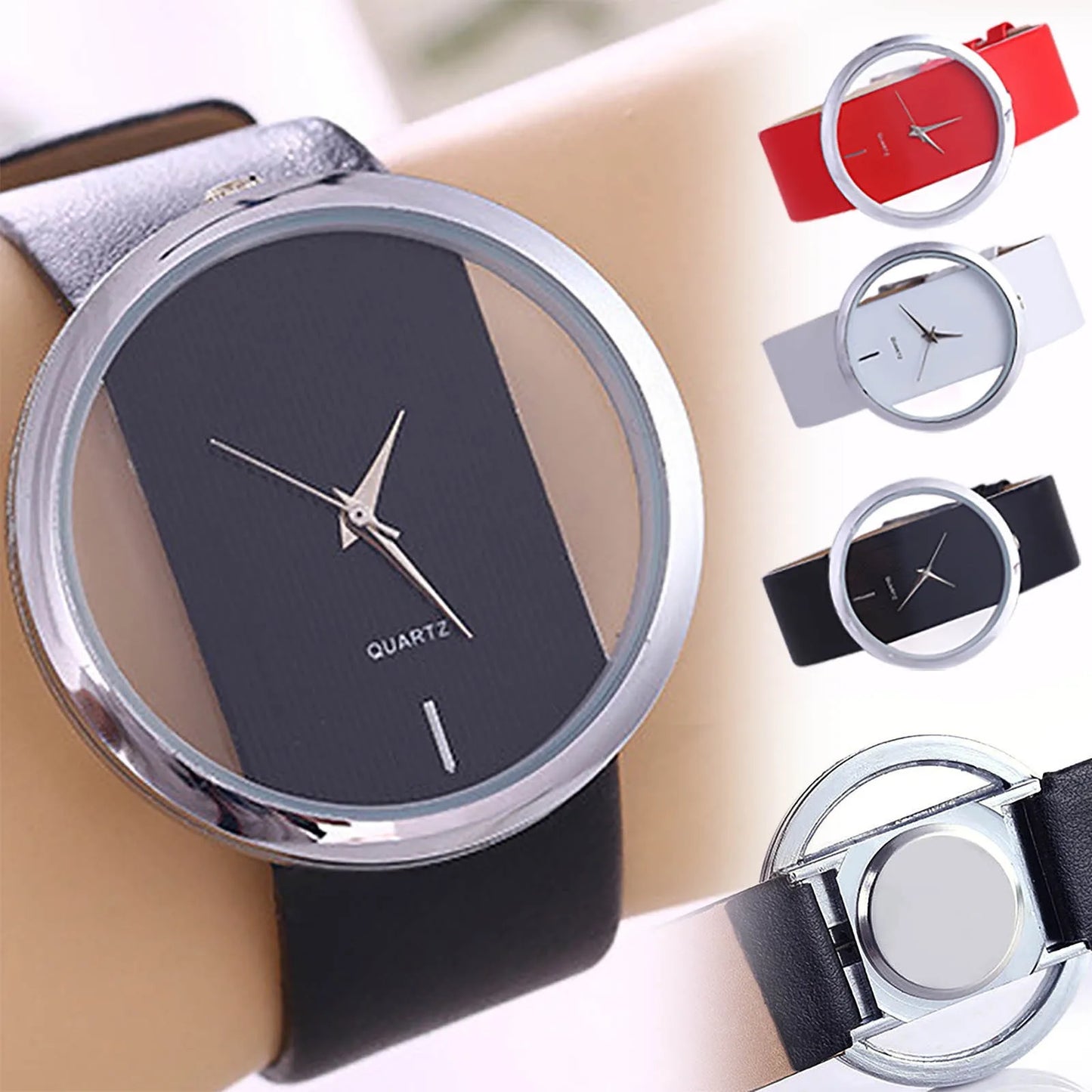 Women'S Simple Quartz Wristwatch Leather Strap Luminous Circular Dial Elegant Ladies Wristwatch Women'S Watch Gift