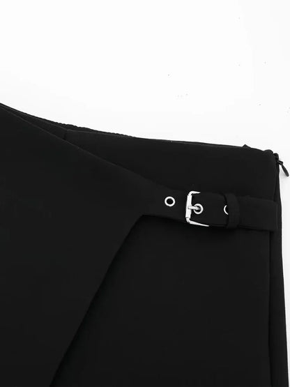 Women Fashion Solid Bandage Side Zipper Mini Skirts Shorts Vintage High Waist Female Chic Lady Shorts