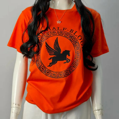 Camp Half Blood Men Women T-shirt 2 Sided TShirt Summer Greek Mythology Zeus Athena's Daughter Print Halloween Orange Tops