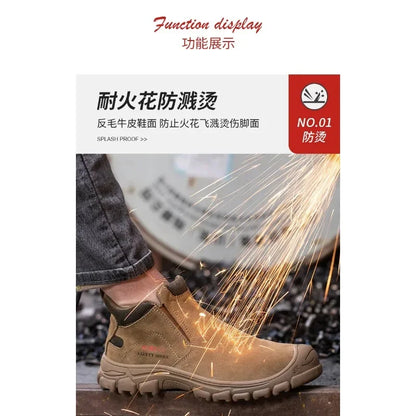 New Insulation 6KV Safety Shoes Men-Anti-Smash,Anti-Pierce Scald-Proof Welding Boots, Indestructible Work Boots for Men, Durable