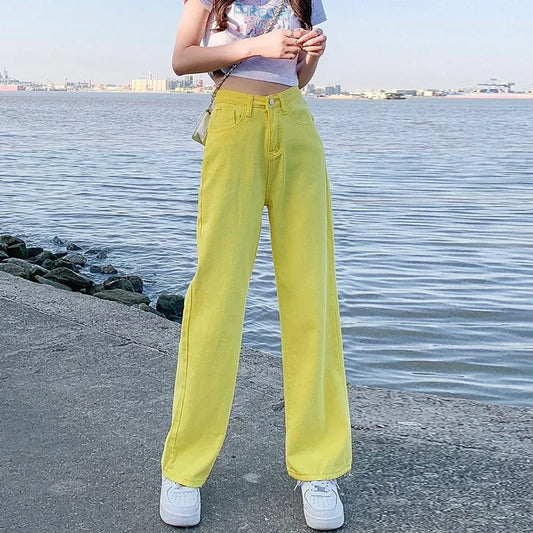 High Waist Women's Jeans Draping Slimming Long Pants