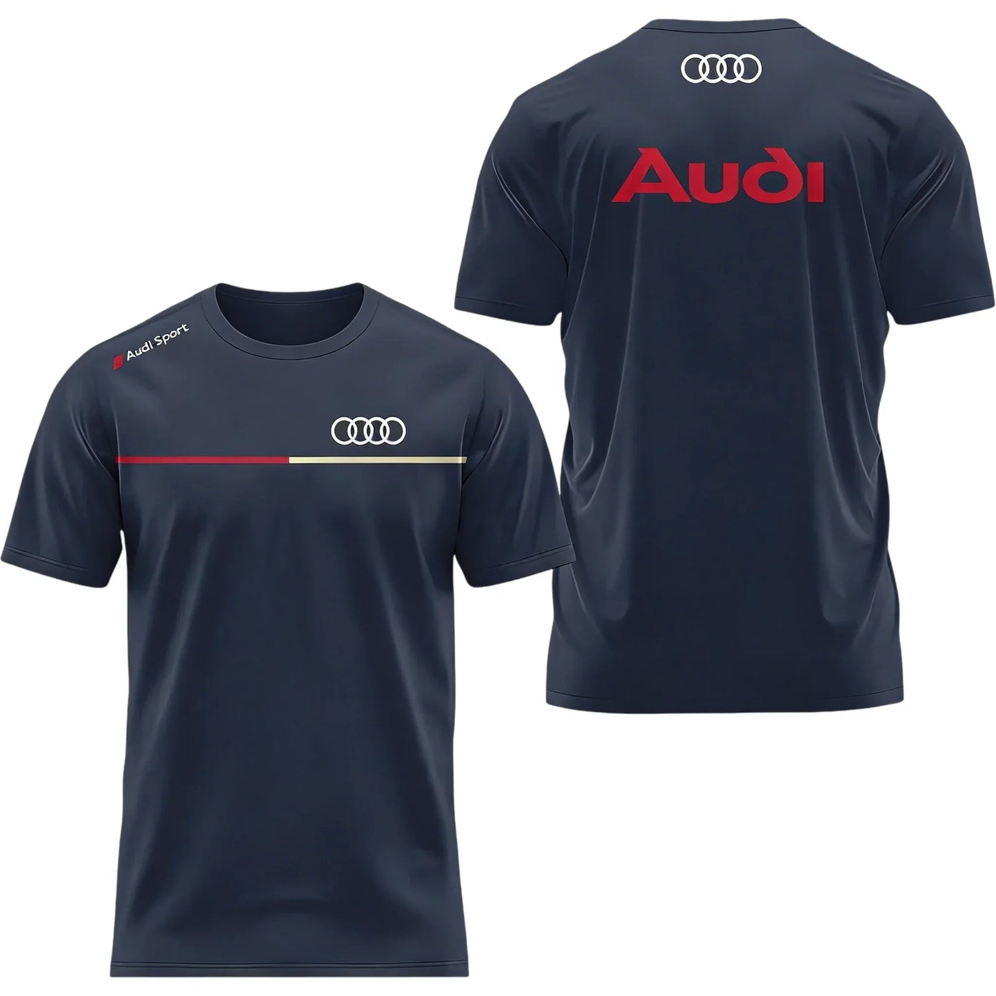 Men's Summer 2026 Best-Selling Audi Logo 3D Printed T-Shirt Comfortable Moisture-Wicking Quick-Drying Short-Sleeved Trendy Top