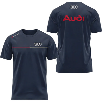 Men's Summer 2026 Best-Selling Audi Logo 3D Printed T-Shirt Comfortable Moisture-Wicking Quick-Drying Short-Sleeved Trendy Top