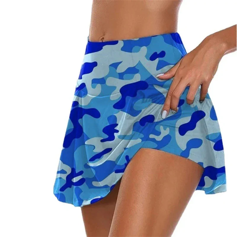 Women's Tennis Dance Fitness Solid Color Sports Skirt, Vitality Sports Yoga Fitness Skirt Shortstv