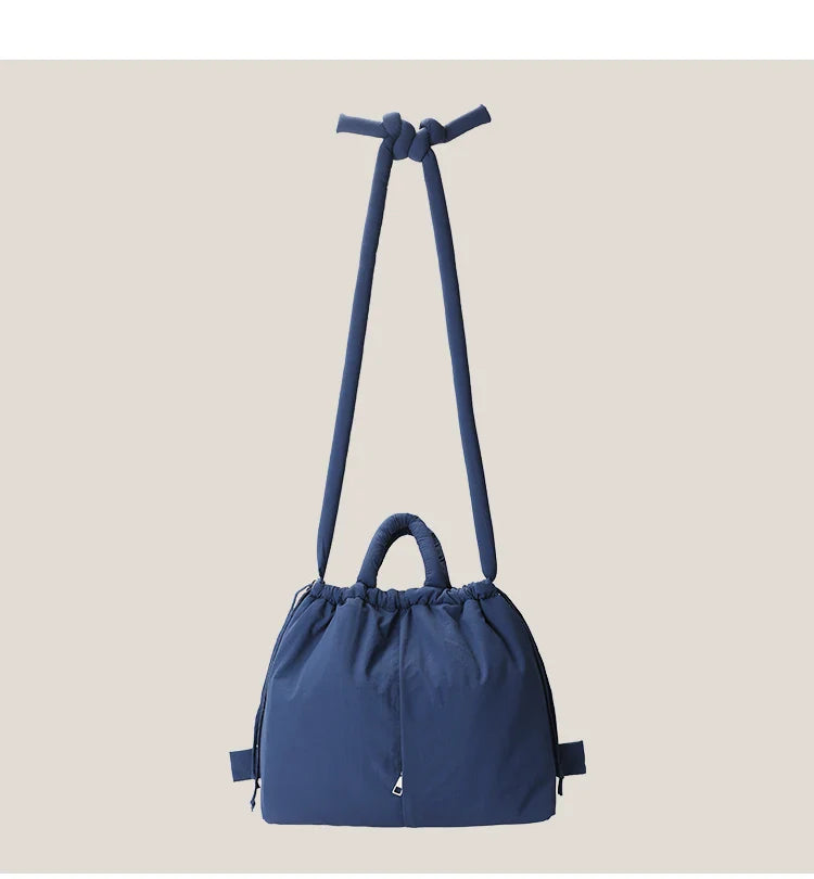 Casual nylon padded tote bag designer soft puffer women shoulder crossbody bags Simple Vintage large capacity handbags 2025
