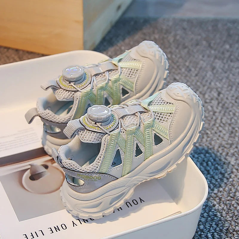 Summer Sport Sandals for Children Hollow Out Breathable Boy's Girl's Adjust Sport Shoes Anti-slippery Soft-soled Kid's Sandals