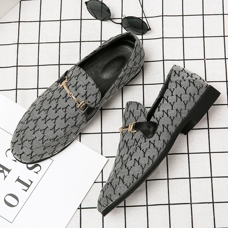Luxury Grey Men's Loafers 2025 Comfortable Flat Moccasin Men Dress Shoes Casual Business Leather Shoes for Men zapatos de cuero