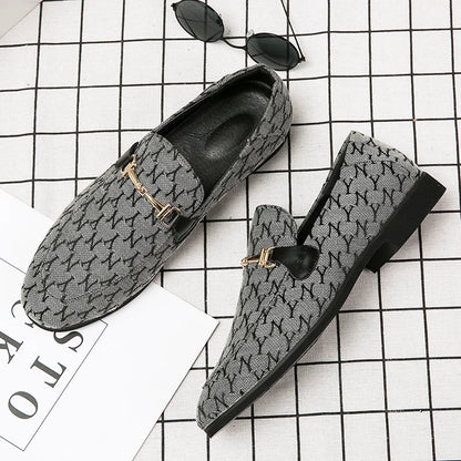 Luxury Grey Men's Loafers 2025 Comfortable Flat Moccasin Men Dress Shoes Casual Business Leather Shoes for Men zapatos de cuero