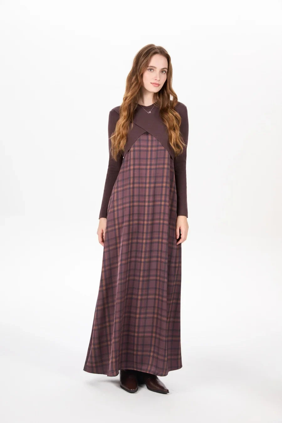 elegance slip satin dress + knitting cross top +mockneck woman clothing set adjustable maxi floor length