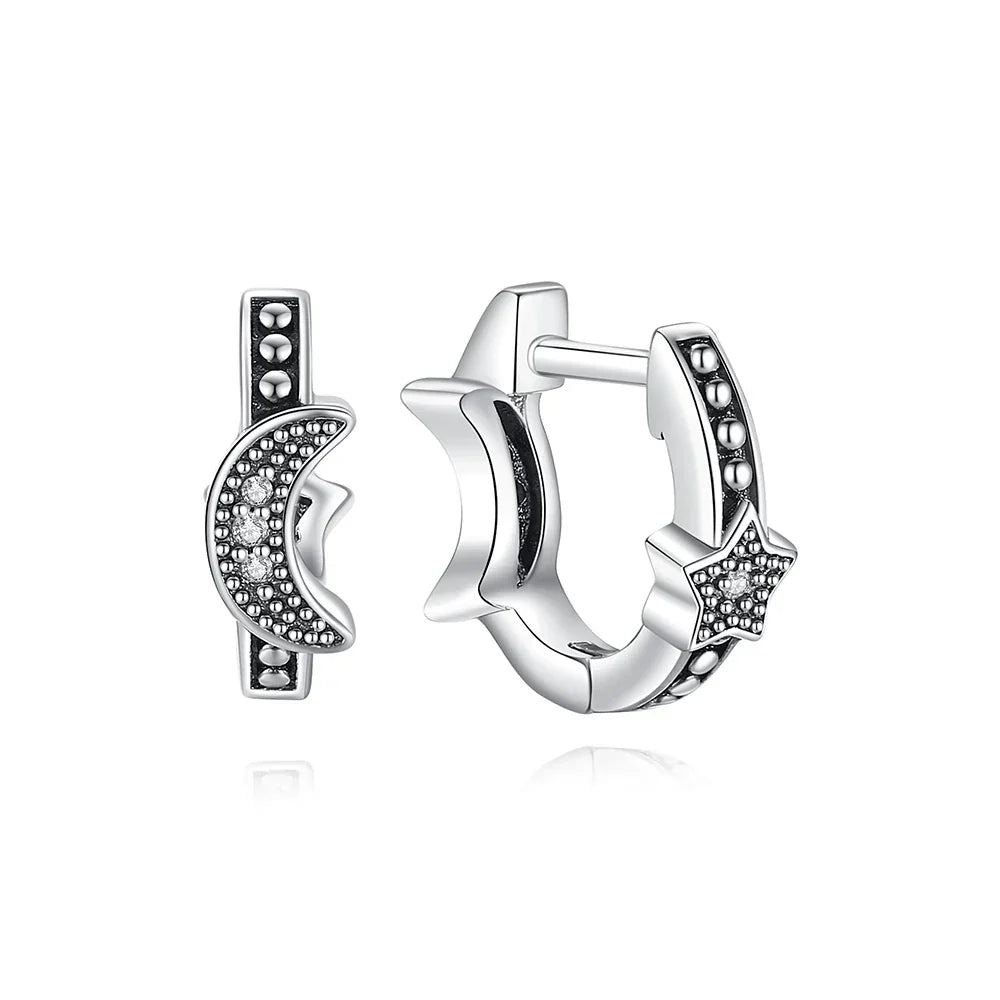 Original 925 Sterling Silver Earrings 2025 Stud Hoop Crystal Earings For Women Rose Gold Crown Heart Infinity Bee Earing Jewelry