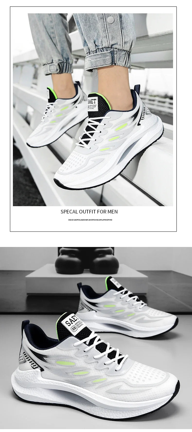 Men's Breathable Sports Shoes Spring New Mesh Casual Fashion Versatile Trendy Men's Shoes Summer Running Shoes Suitable for Outdoor Sports