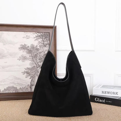 Soft Suede Cow Leather Women's Shoulder Crossbody Bags Luxury Designer Brand Ladies High Quality Large Tote Bag Autumn Winter