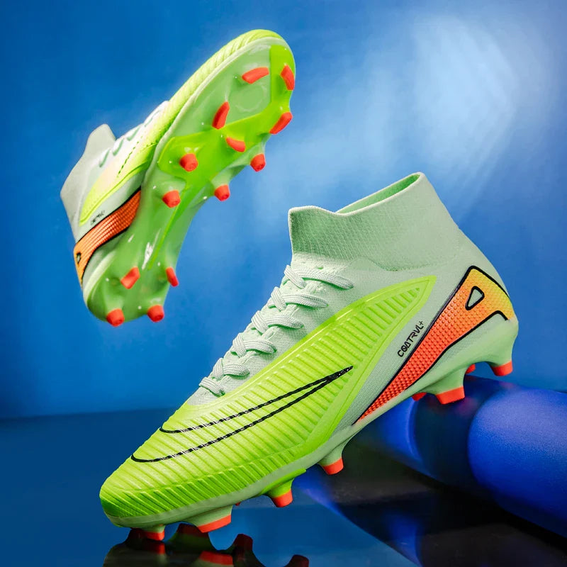 Men Professional Soccer Shoes Outdoor High-Top Sports Football Boots Long Spikes Artificial Grass Training Non Slip Sneakers