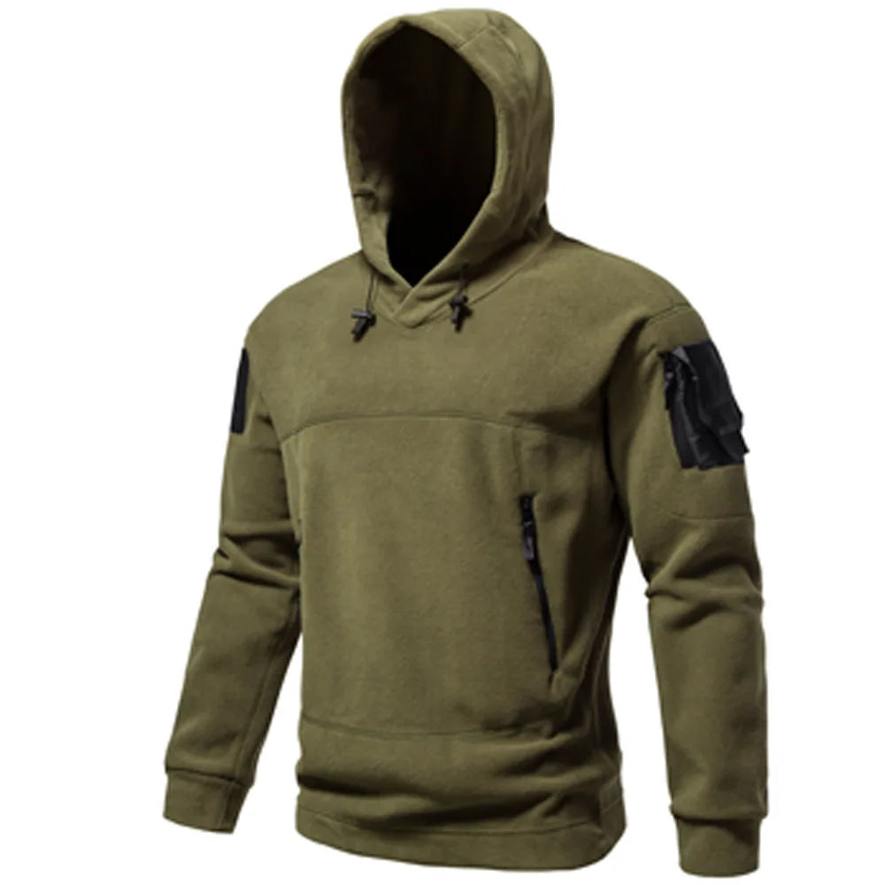 2024 Autumn Spring Fleece Hoodies Men Tactical Sweatshirts Outdoor Thermal Multi-pocket Polar Pullovers Hoodies Man Clothing