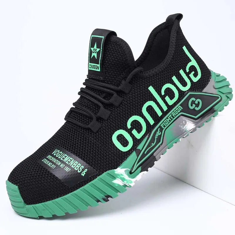 Fashion Sports Shoes Work Boots Puncture-Proof Safety Shoes Men Steel Toe Shoes Security Protective Shoes Indestructible