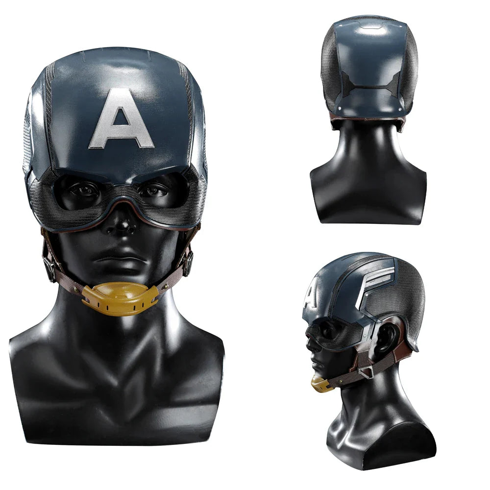 High Quality Adult Superhero Captain Steven Rogers Cosplay Costume Battle Uniform Costume  Halloween Carnival Helmet Boots