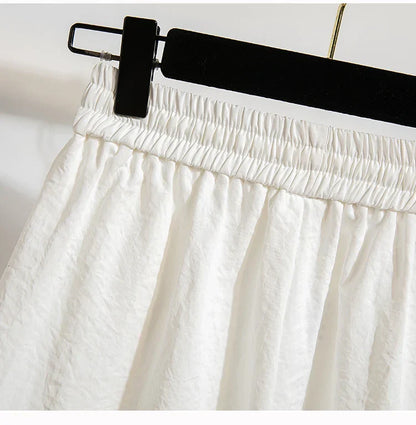 Plus Size Summer Shorts For Women 2025 Summer Ice Silk Drawstring Large Size Loose Shorts Women Korean Streetwear Shorts Female