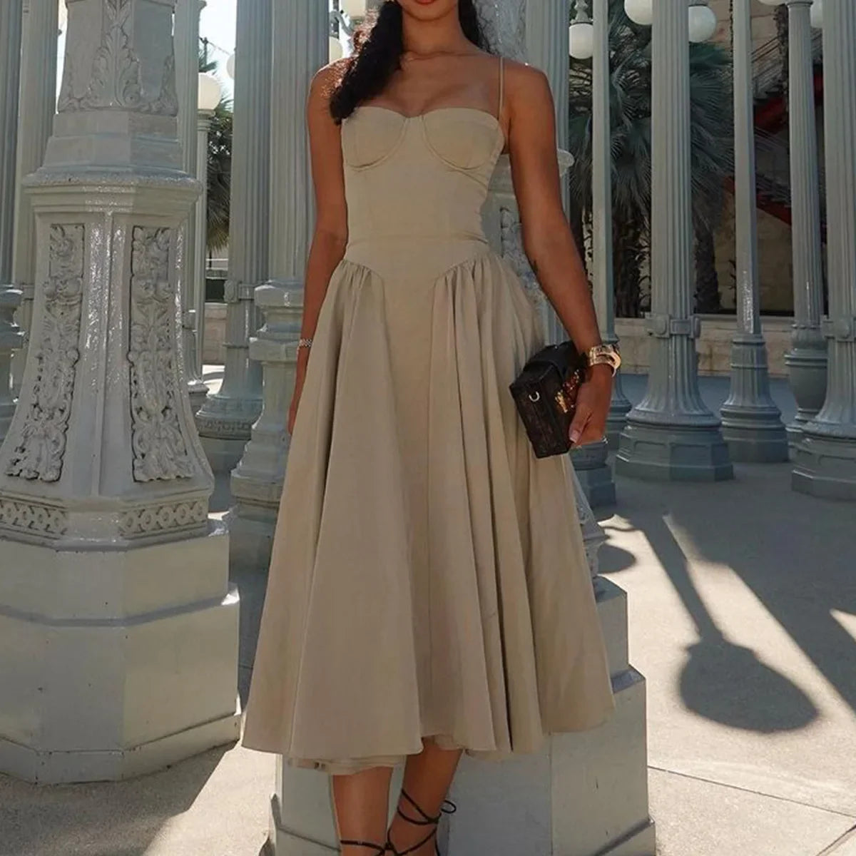 Summer Party Dresses 2025 New Arrivals Fit and Flare Elegant Midi Dress Red Night Date Dress