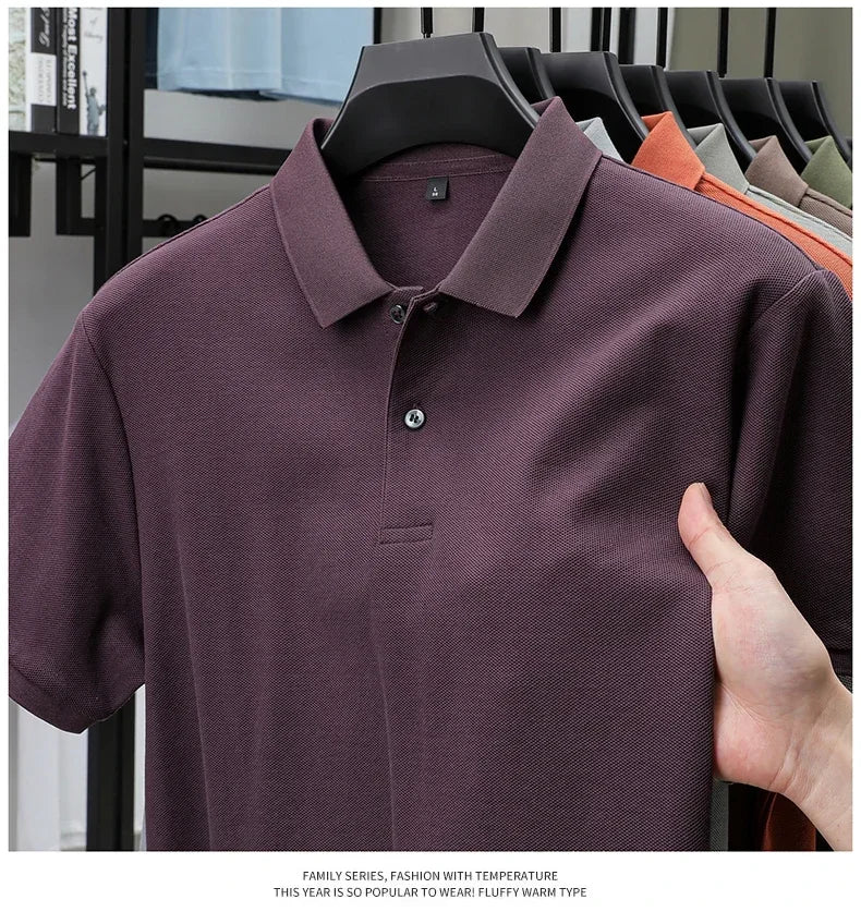 20 Colors Men's 100% Cotton Polo Shirt - Summer Casual Breathable Tee,Ideal for Golf and Sports,Business Casual,Silk-Like Finish
