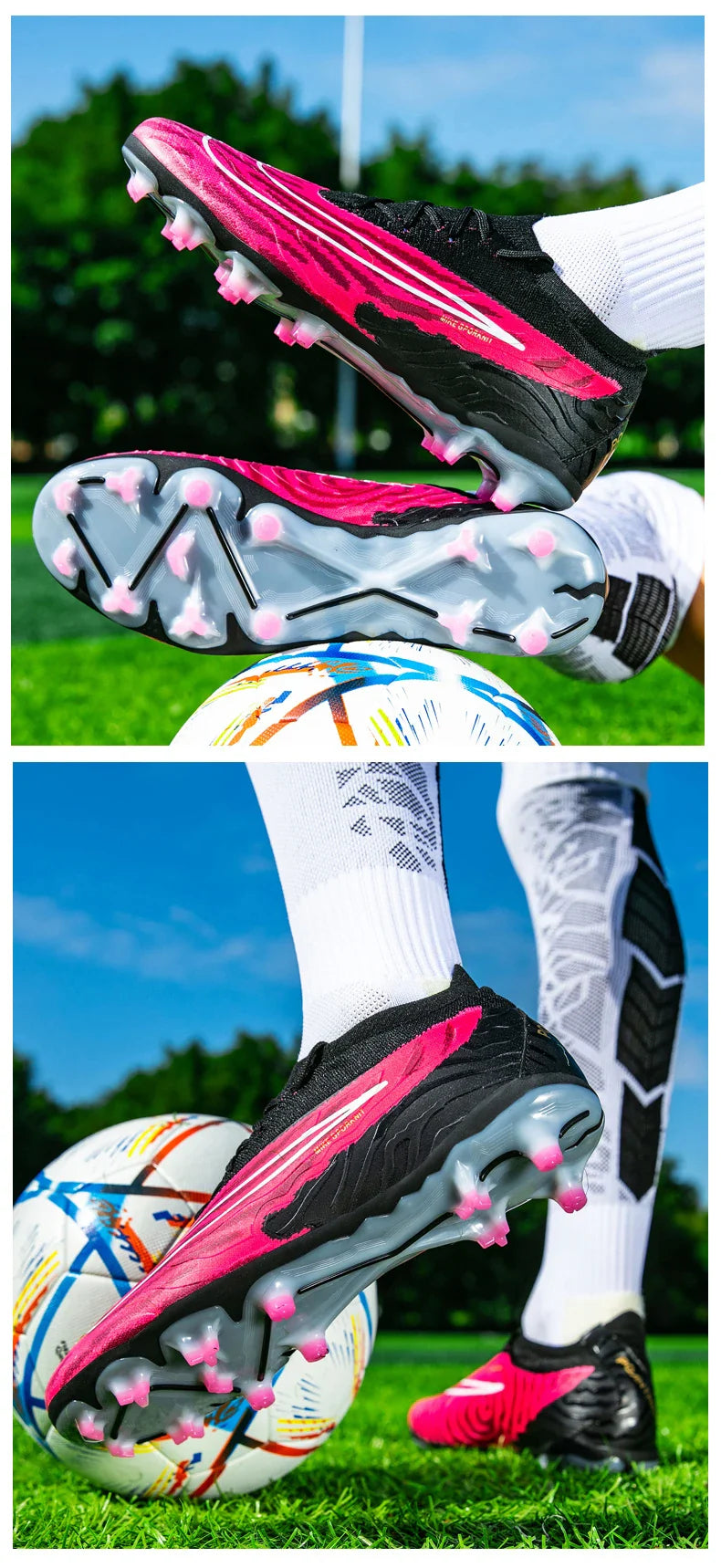 Men Training Football Boots Non-Slip Soccer Shoes Outdoor Cleats Futsal Breathable Sneakers Unisex Comfortable FG/TF Ultralight