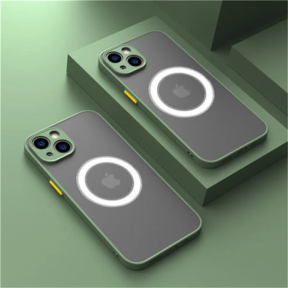 Magnetic for Magsafe Wireless Charge Phone Case For iPhone 15 14 13 12 11 Pro Max Mini 14 Plus Bumper Shockproof Armor Cover