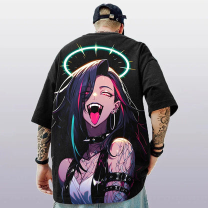 3d Anime Character Print Men's T-Shirt 2024 New Oversized Short Sleeve T-Shirt For Men Street Hip-Hop Tee Top Quick Dry T Shirts