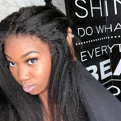 13x4 Straight HD Lace Front Human Hair Wigs kinky Straight 360 Full Lace Frontal Wigs For Women Pre Plucked 250 Density