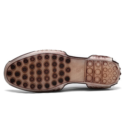 High Quality Men's Casual Leather Shoes Cowhide Loafers Soft Luxury Pea Shoes Color Genuine Leather Men's Flats Driving Shoes