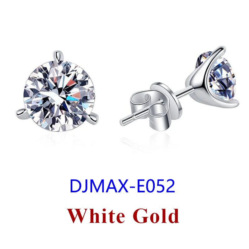 0.5-2ct Moissanite Diamond Stud Earrings for Women Original 925 Sterling Silver Lady's Moissanite Earring New 2026
