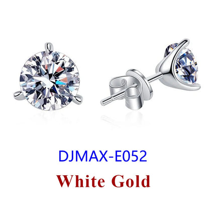 0.5-2ct Moissanite Diamond Stud Earrings for Women Original 925 Sterling Silver Lady's Moissanite Earring New 2026