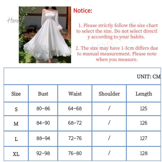 Elegant Maxi Dresses For Women White Off Shoulder Puff Long Sleeve Elastic High Waist Party Gown Ruffle Holiday Dress