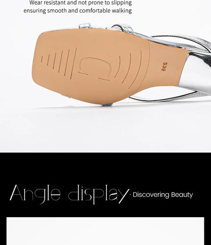 Women's Sandals Summer Cowhide New Thin Belt Business Fashion Sandals Wedding and Dinner Shoes