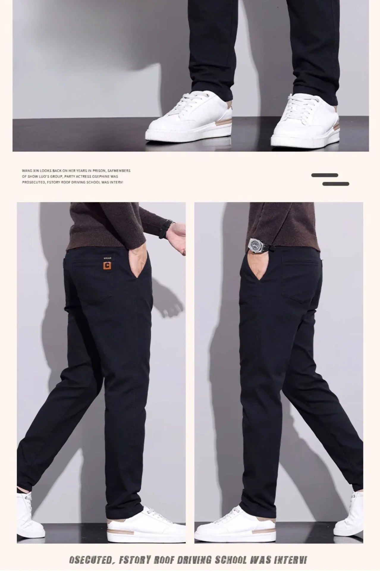 New Winter High-End Business Men's Suit Pants Autumn and Winter Slim Straight Casual Pants Versatile Fashion Trousers Korean
