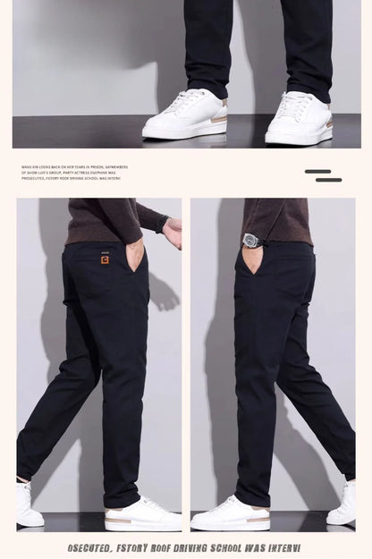 New Winter High-End Business Men's Suit Pants Autumn and Winter Slim Straight Casual Pants Versatile Fashion Trousers Korean