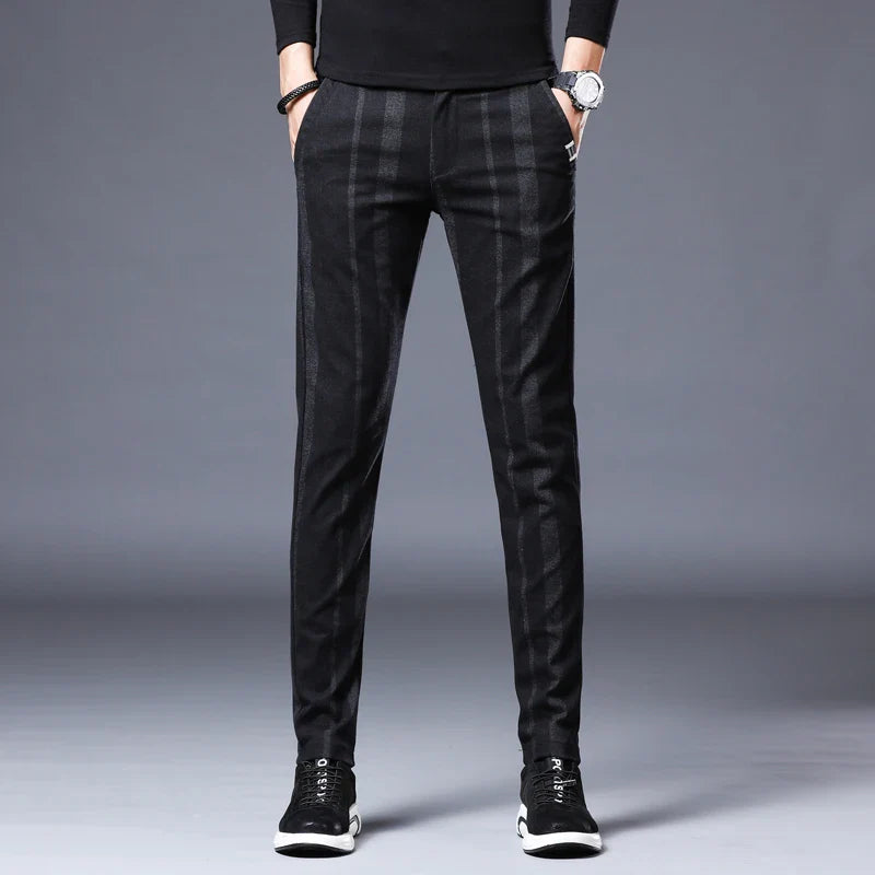 Business Casual Pants Men Slim Fit Fashionable Outdoor Elastic Breathable Sports Pants Formal Fashion Korean Clothes Trousers