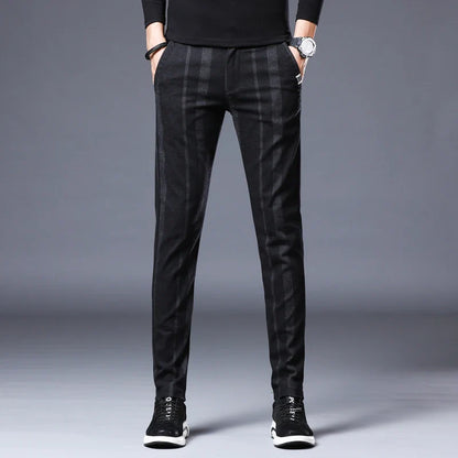 Business Casual Pants Men Slim Fit Fashionable Outdoor Elastic Breathable Sports Pants Formal Fashion Korean Clothes Trousers