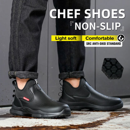 Fashion Comfort Soft Soled Waterproof Shoes Chef Shoes Four Seasons Anti Slip Oil Resistant Business Casual   Work EVA Shoes