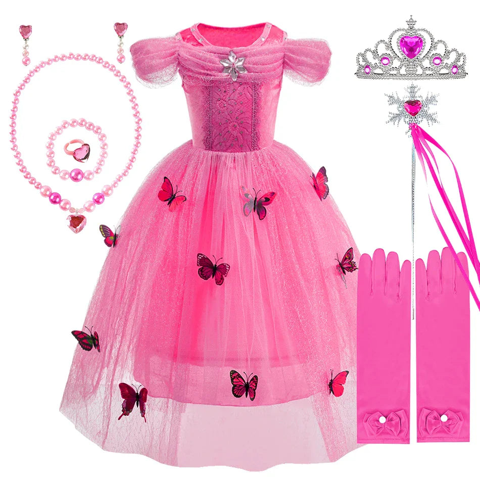 Vestido de Cinderela para Meninas, Roupa de Verão Infantil, Natal, Fantasia, Aniversário Infantil, Cosplay com Babados, Fantasia de Princesa para Performance