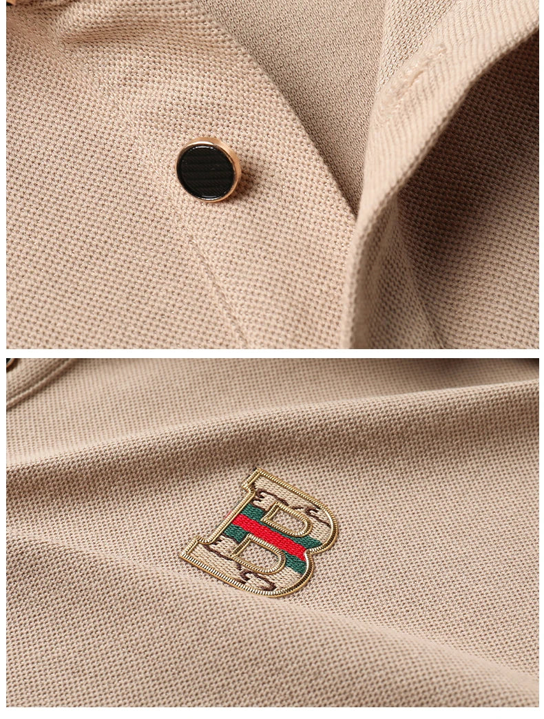 Designer Embroidered High End Brand Long Sleeved Cotton Polo Shirt Spring Autumn Fashion Casual Lapel T-Shirt Top Men's Clothing