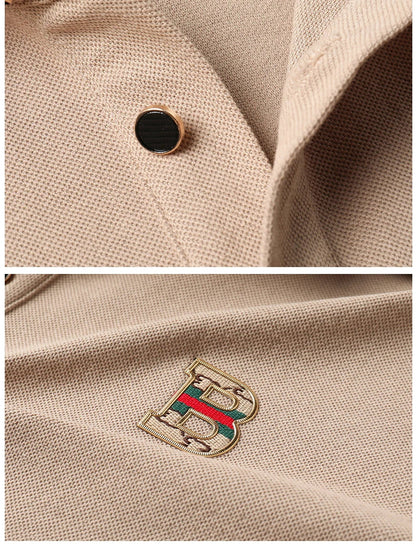 Designer Embroidered High End Brand Long Sleeved Cotton Polo Shirt Spring Autumn Fashion Casual Lapel T-Shirt Top Men's Clothing
