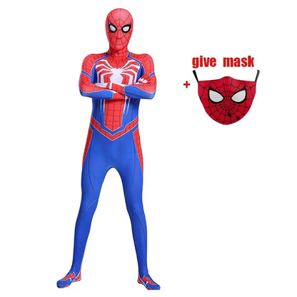 In Stock Superhero Spiderman Costume Set 3D Style Halloween Cosplay Bodysuit Jumpsuit Spider-Man Cosplay Bodysuit