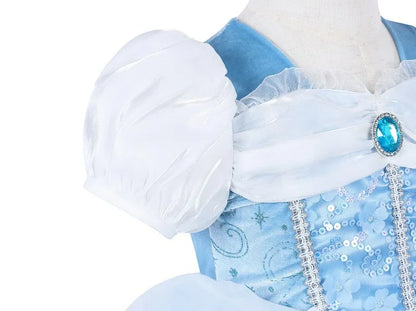 Cinderella Princess Cosplay Dress for Girl Kids Ball Gown Sequin Carnival TUTU Puff Mesh Clothing for Birthday Gift Purim Dress