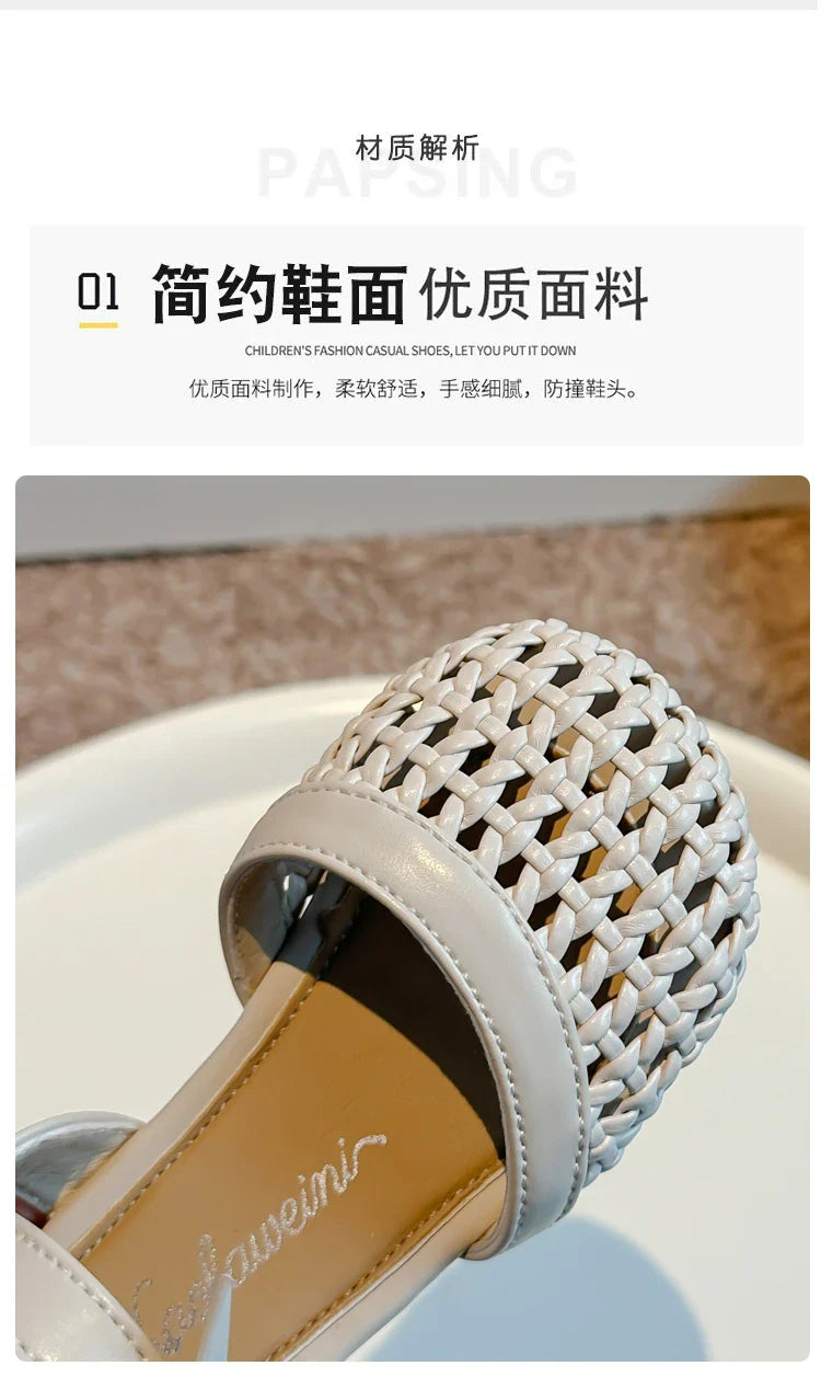 Sandálias Sandals for Girls Sweet Bowtie Baby Shoes Hollow Out Non-slip Sandals for Toddlers Children Soft Sole Kids Shoesصنادل
