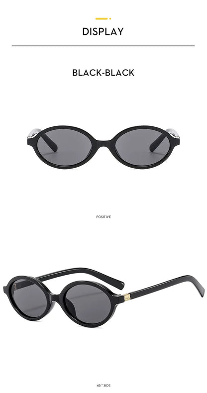 New Oval sunglasses For women Fashion Brand Black Small Frame Sun Glasses Female Retro Clear Lenses Eyewear Lady Trendy UV400