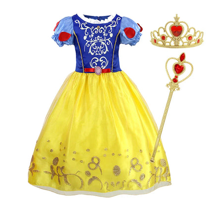 Girls Costume Sleeping Beauty Aurora Princess Party Rapunzel Halloween Snow White Cosplay Costume Kid Cinderella Dress up