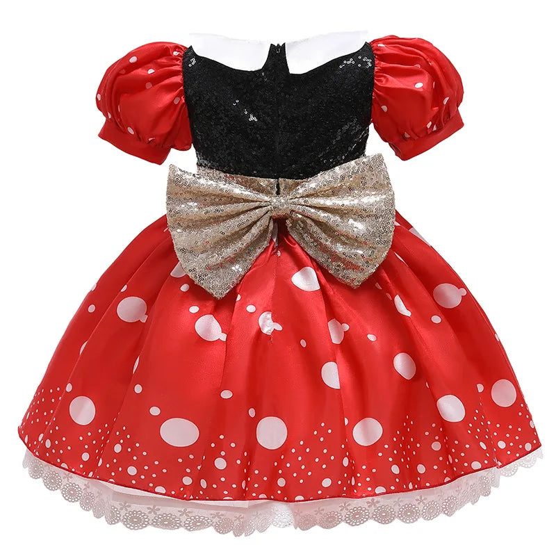 Girls Party Dresses Children Summer Clothes Kids Mouse Polka Dot Dress Girls Birthday Party Children's Day Halloween Costume