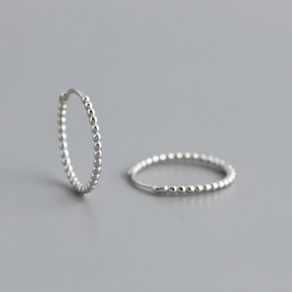 925 Sterling Silver Fashion Minimalist Beads Huggies Hoop Earrings for Women Trend Charm Ear Buckle Bohemian Jewelry Gift