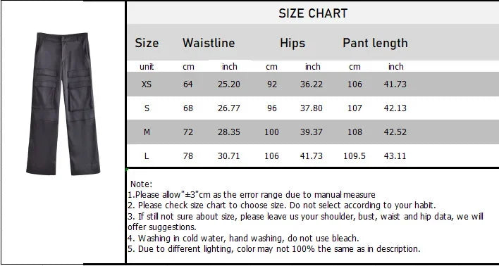 Women Fashion with Pockets Versatile High-waist Slim Multi-pocket Silk Satin Texture Straight Overalls