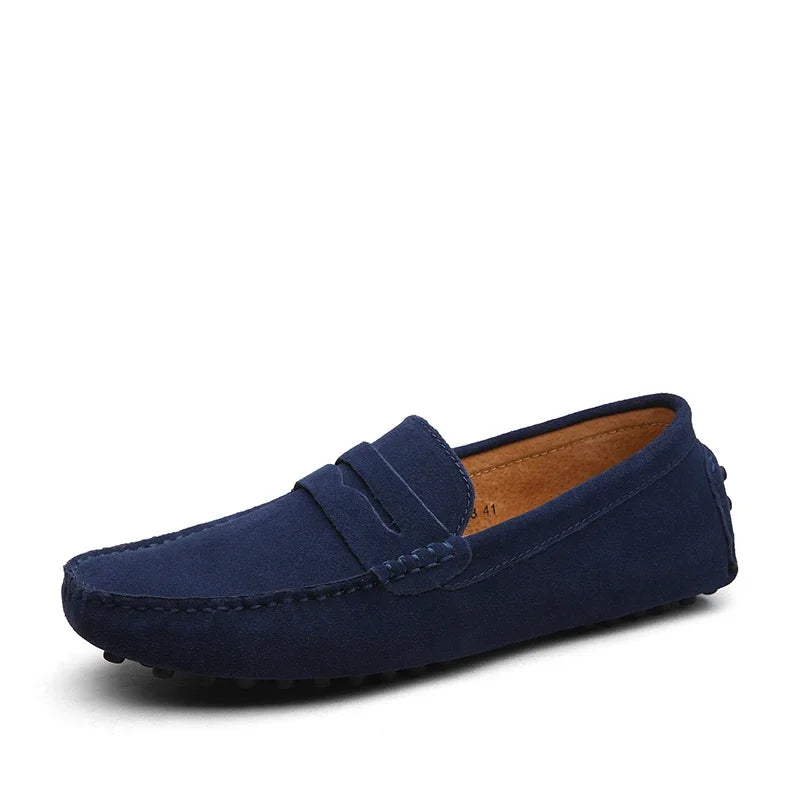 High Quality Suede Men Casual Shoes Non-slip Mens Driving Shoes Slip on Flats Loafers Leather Shoes 10 Colors Size 38-49