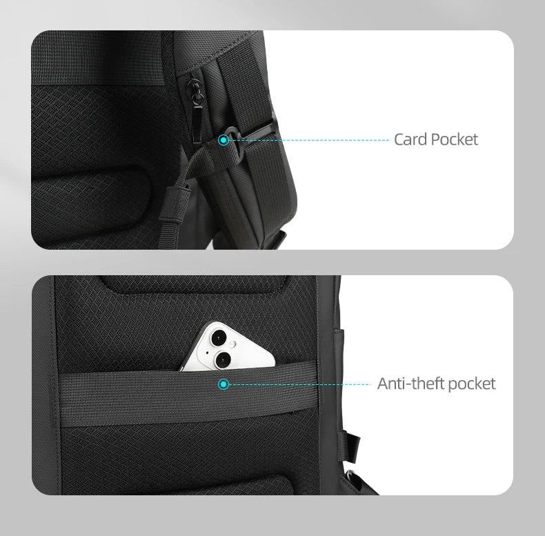 Waterproof Roll-Top Backpack for Men Large Capacity Expandable 17 Inch Laptop Bag Leisure Travel Backpack Hiking Camping Bags